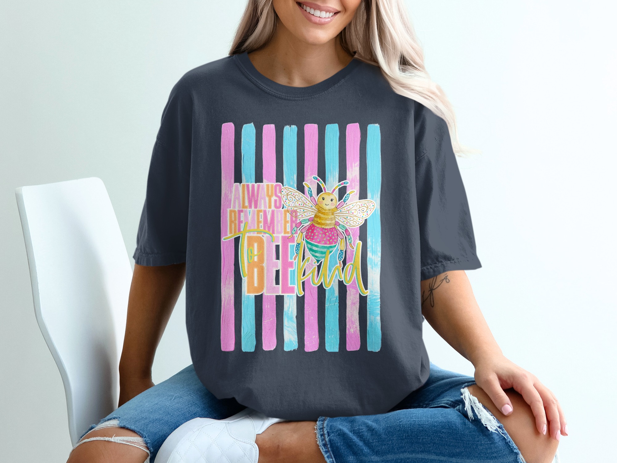 Comfort Colors ® Always Remember to Bee Kind T-Shirt, Whimsical Bee Shirt, Positive Message Tee, Bright Inspirational Gift, Teacher Kindness - Image 12