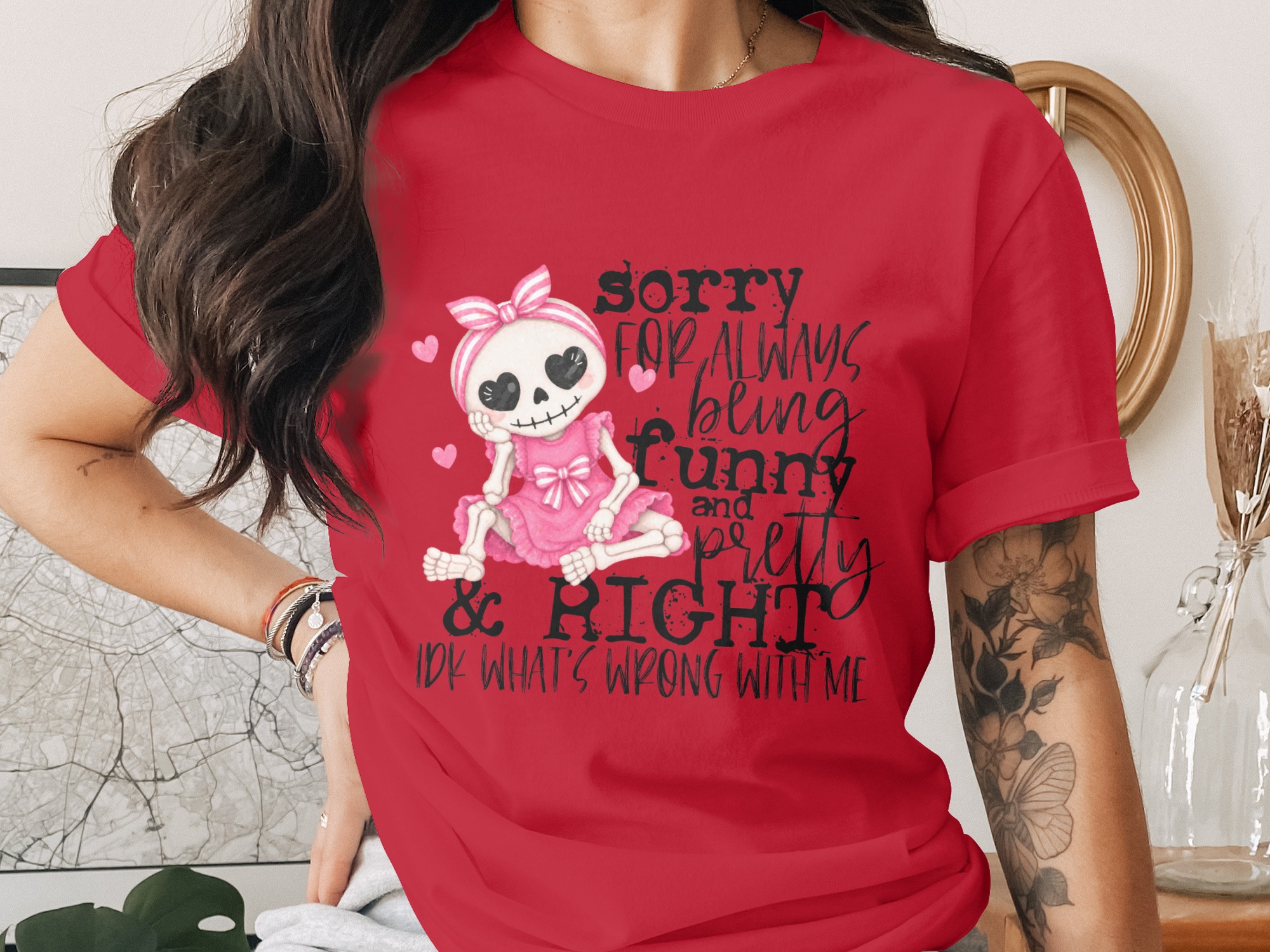 Sassy Skeleton "Funny & Right" T-Shirt - Image 2