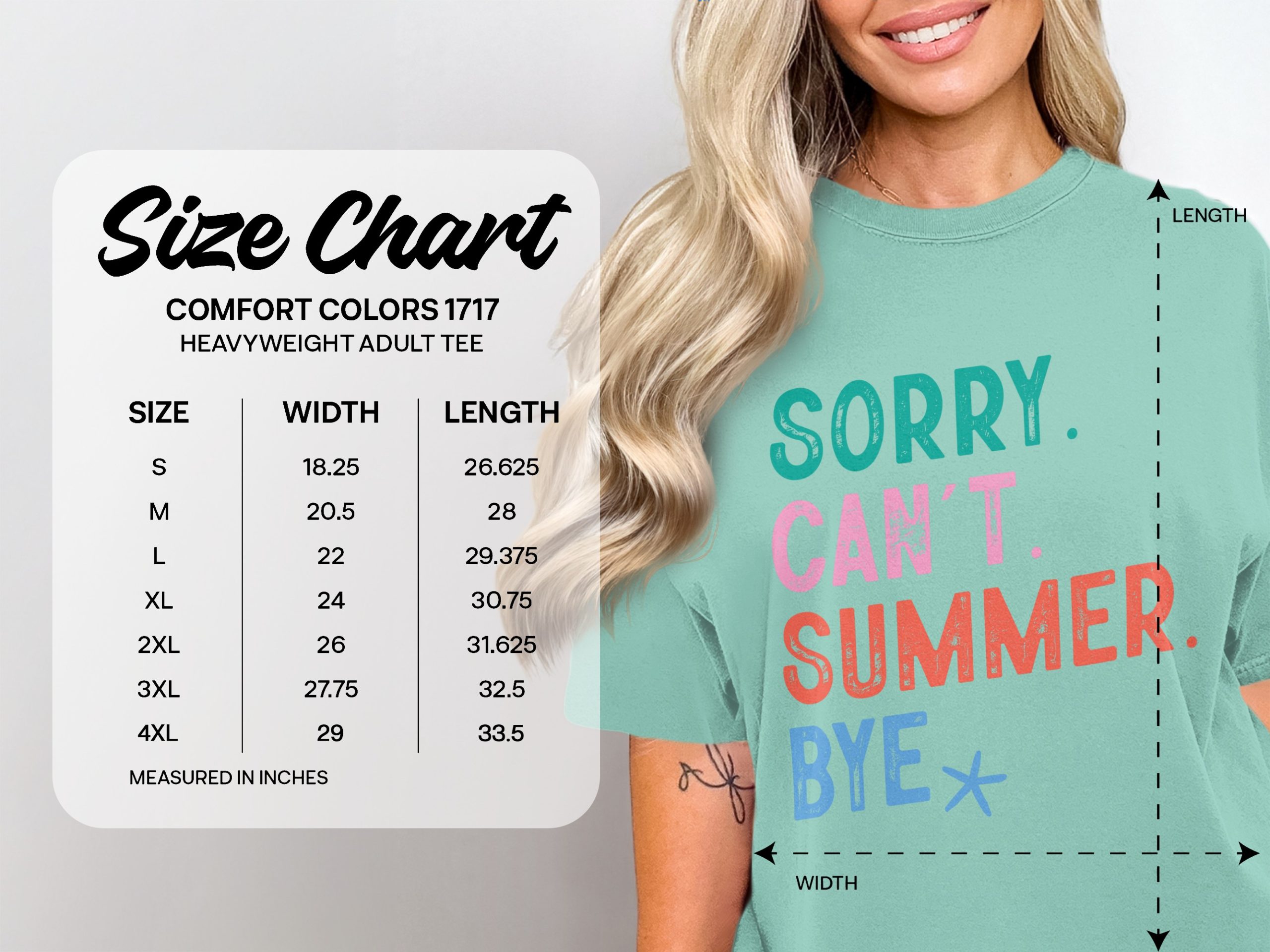 Sorry Can't Summer Bye T-Shirt, Comfort Colors ® Anti Summer Tee, Funny End of Summer Shirt, Sarcastic Quote Graphic Tee, Gift - Image 4
