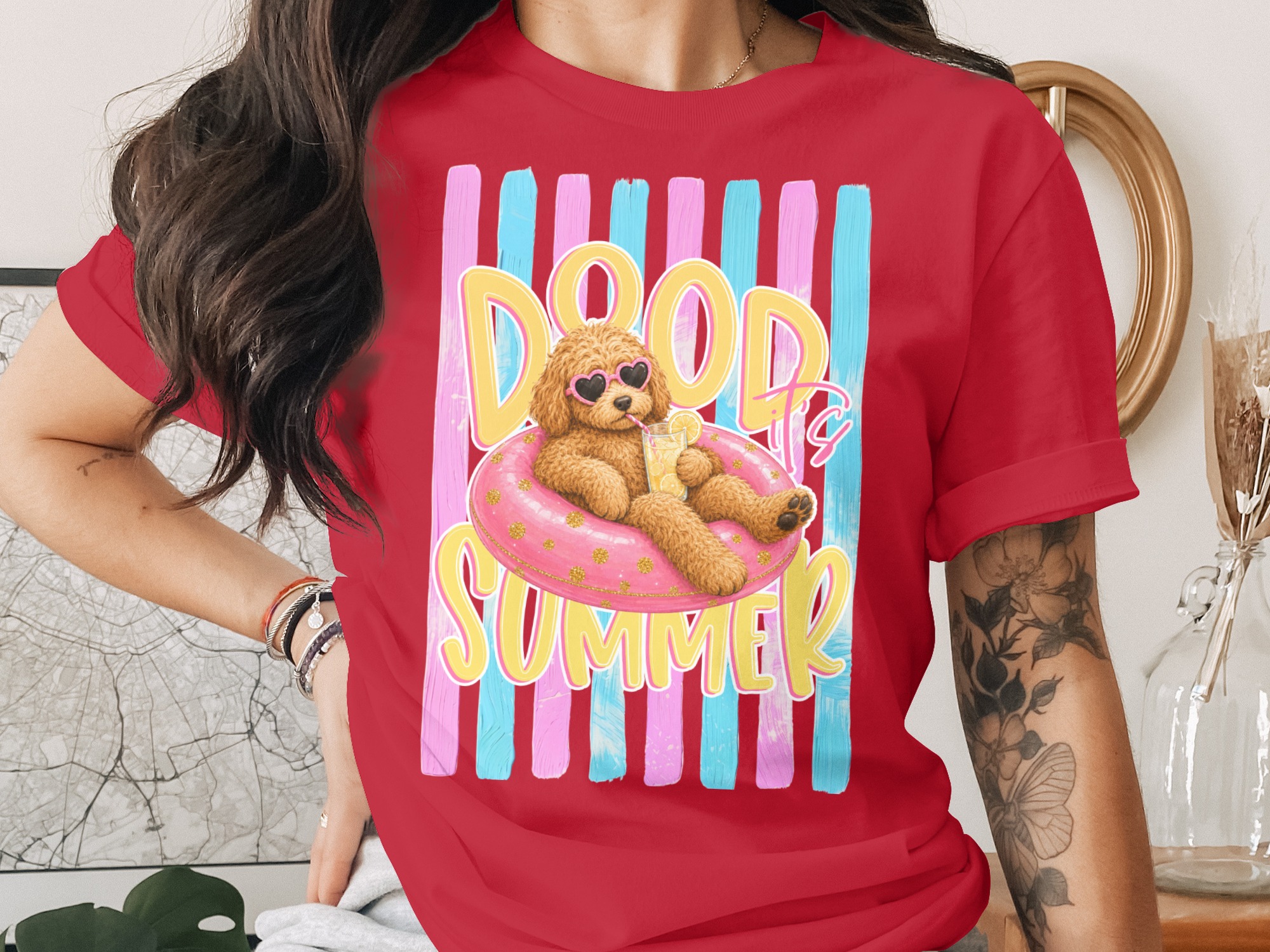 Comfort Colors® Dood It's Summer Goldendoodle T-Shirt, Dog Mom Gift, Funny Summer Vacation Shirt, Cute Doodle Dog Lover Tee, Preppy - Image 4