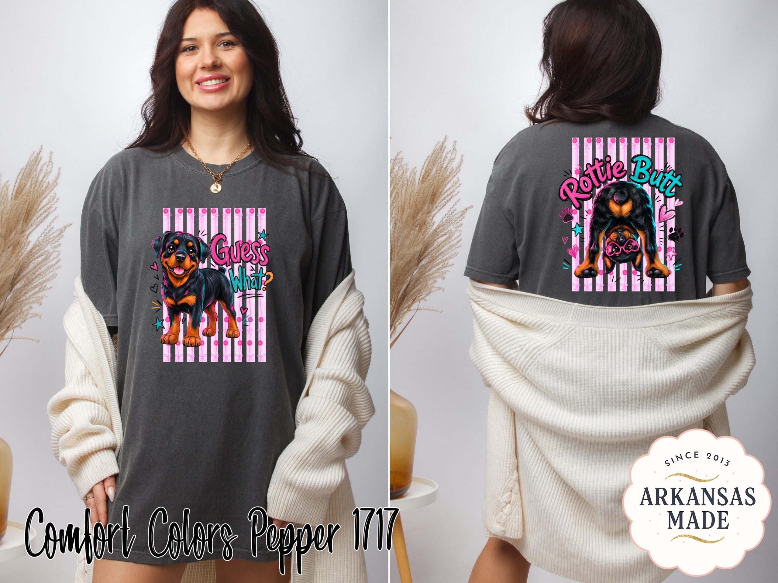 Cute Rottweiler T-Shirt, Comfort Colors ® Puppy Dog Tee for Dog Moms & Pet Lovers, Playful Guess What Graphic Shirt, Vibrant Pet Owner Gift - Image 3