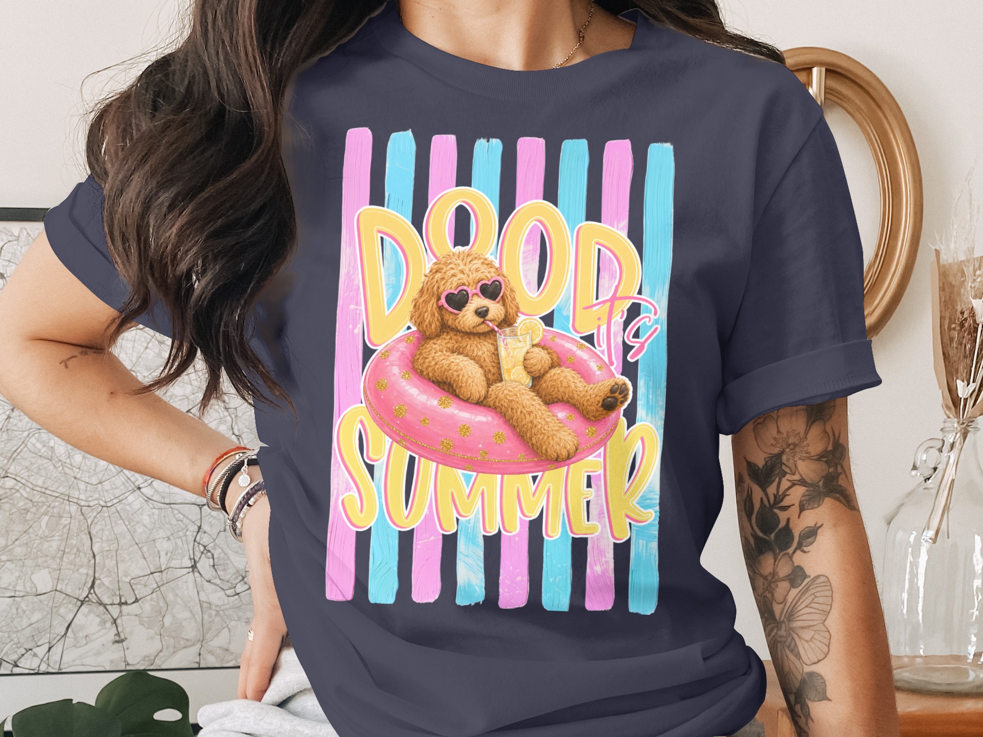 Comfort Colors® Dood It's Summer Goldendoodle T-Shirt, Dog Mom Gift, Funny Summer Vacation Shirt, Cute Doodle Dog Lover Tee, Preppy - Image 3