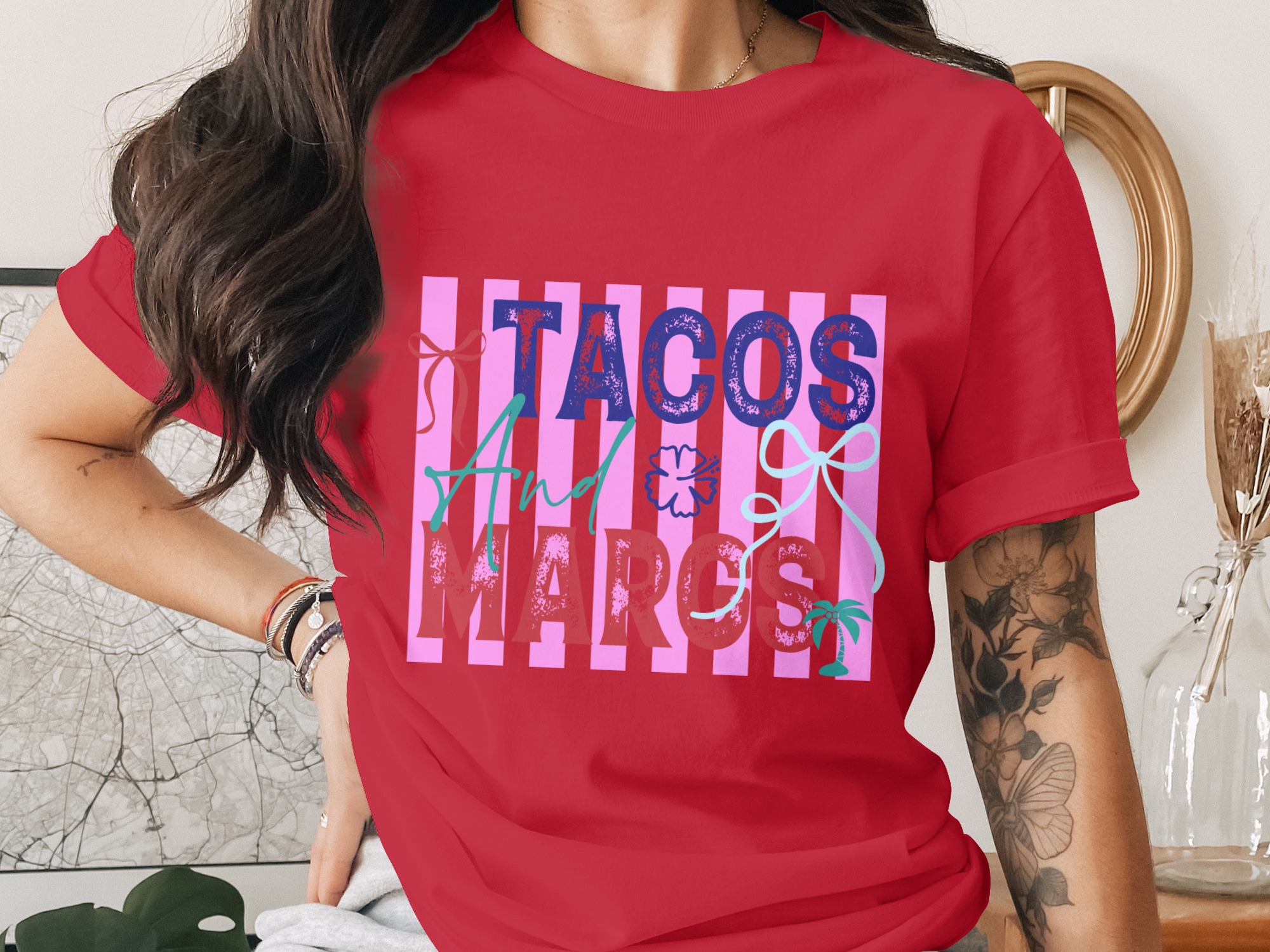 Tacos and Margs T-Shirt, Fun Margarita Drink Tee, Cinco de Mayo Party Shirt, Girls Trip Vacation Gift for Her - Image 4