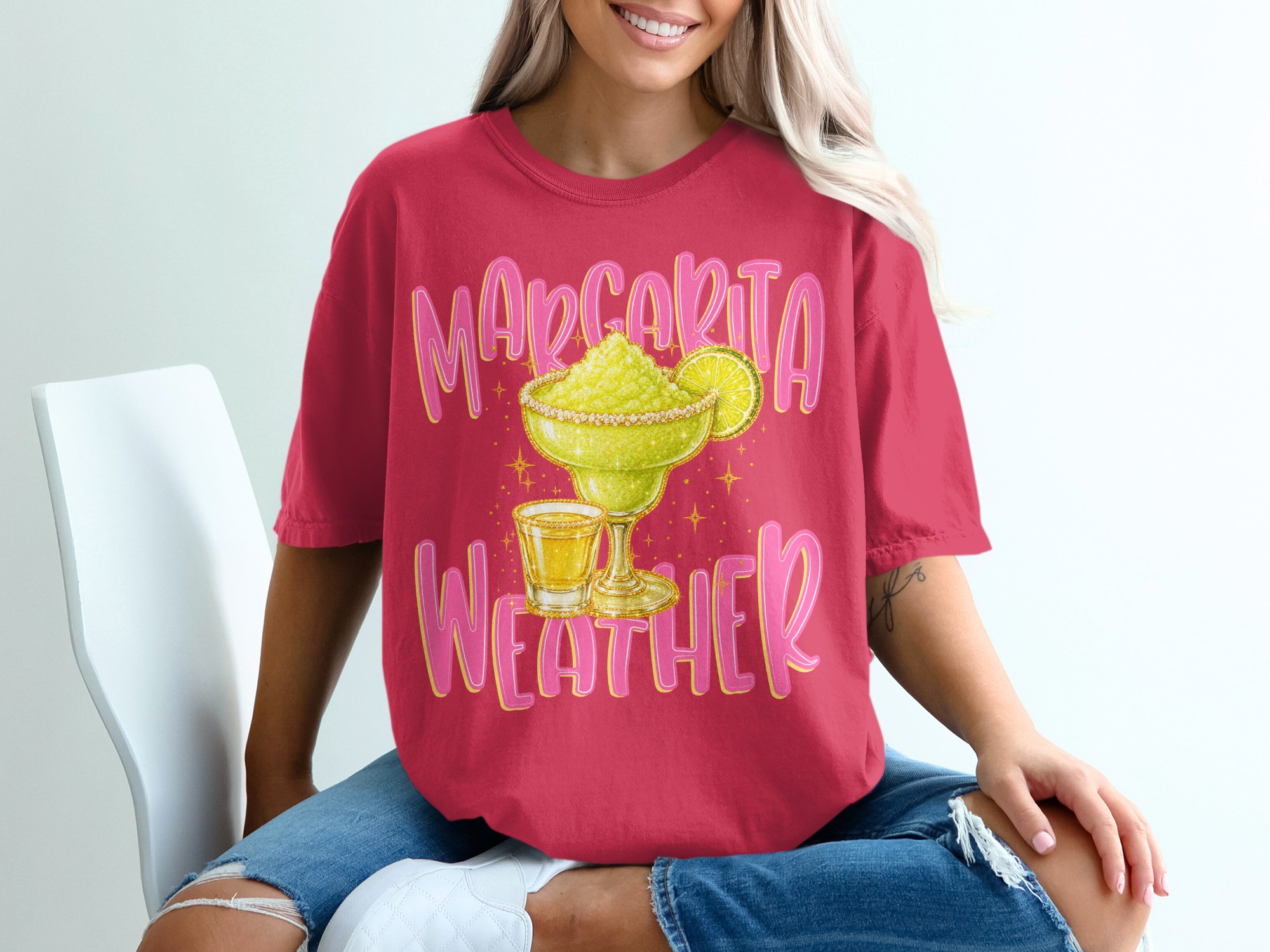 Margarita Weather T-Shirt, Sparkling Cocktail Tee, Girls Trip Shirt, Summer Party Top, Bachelorette Party Gift for Her, Fun Vacation Apparel - Image 14