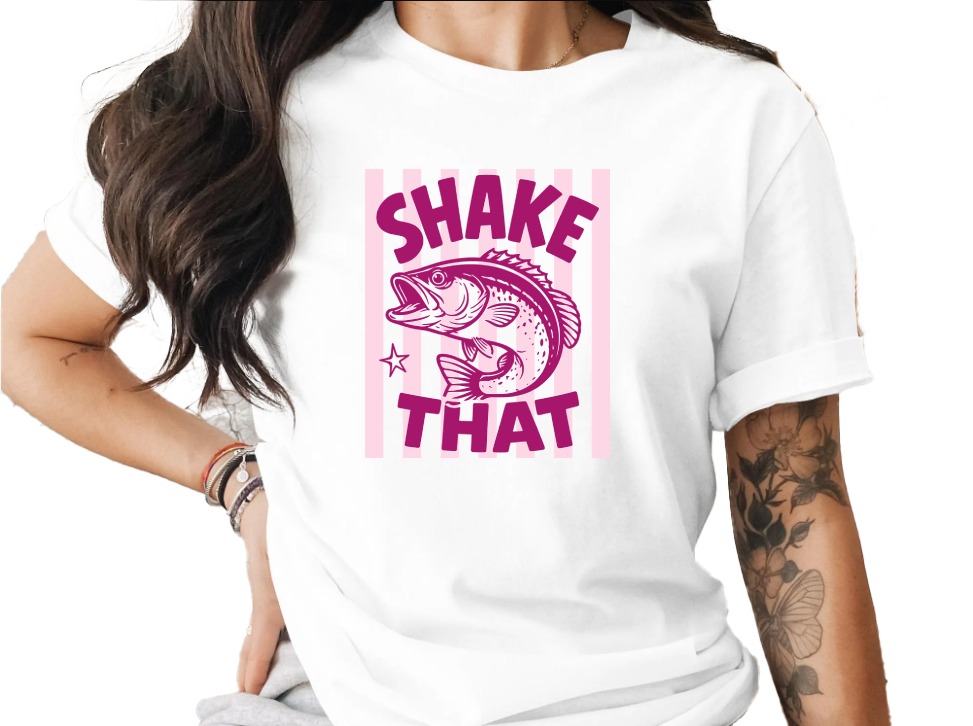 Comfort Colors® Shake That Bass Fishing T-Shirt, Funny Angler Shirt, Lake Life Tee, Boating Vacation Outfit, Outdoors Gift