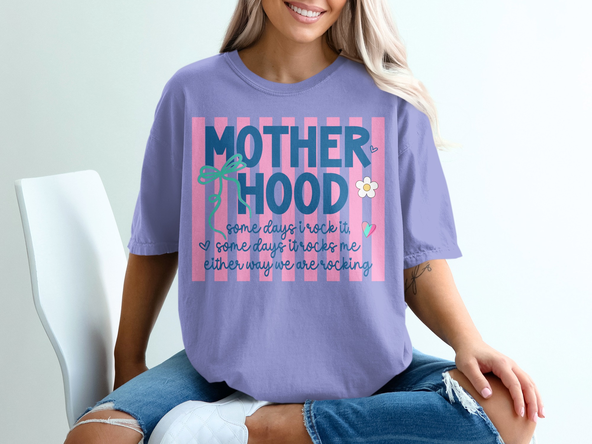 Comfort Colors® Motherhood T-Shirt, Mom Life Shirt, Some Days I Rock It Tee, Funny Motherhood Gift for New Mom, Mama Shirt, Cute Mom Gift - Image 18