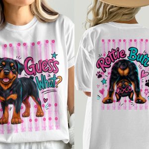 Cute Rottweiler T-Shirt, Comfort Colors ® Puppy Dog Tee for Dog Moms & Pet Lovers, Playful Guess What Graphic Shirt, Vibrant Pet Owner Gift