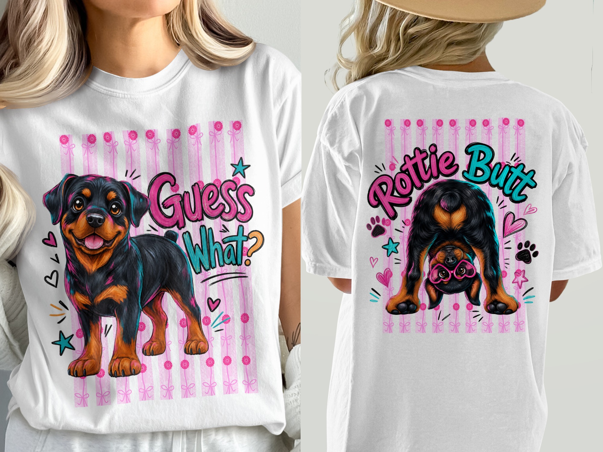 Cute Rottweiler T-Shirt, Comfort Colors ® Puppy Dog Tee for Dog Moms & Pet Lovers, Playful Guess What Graphic Shirt, Vibrant Pet Owner Gift