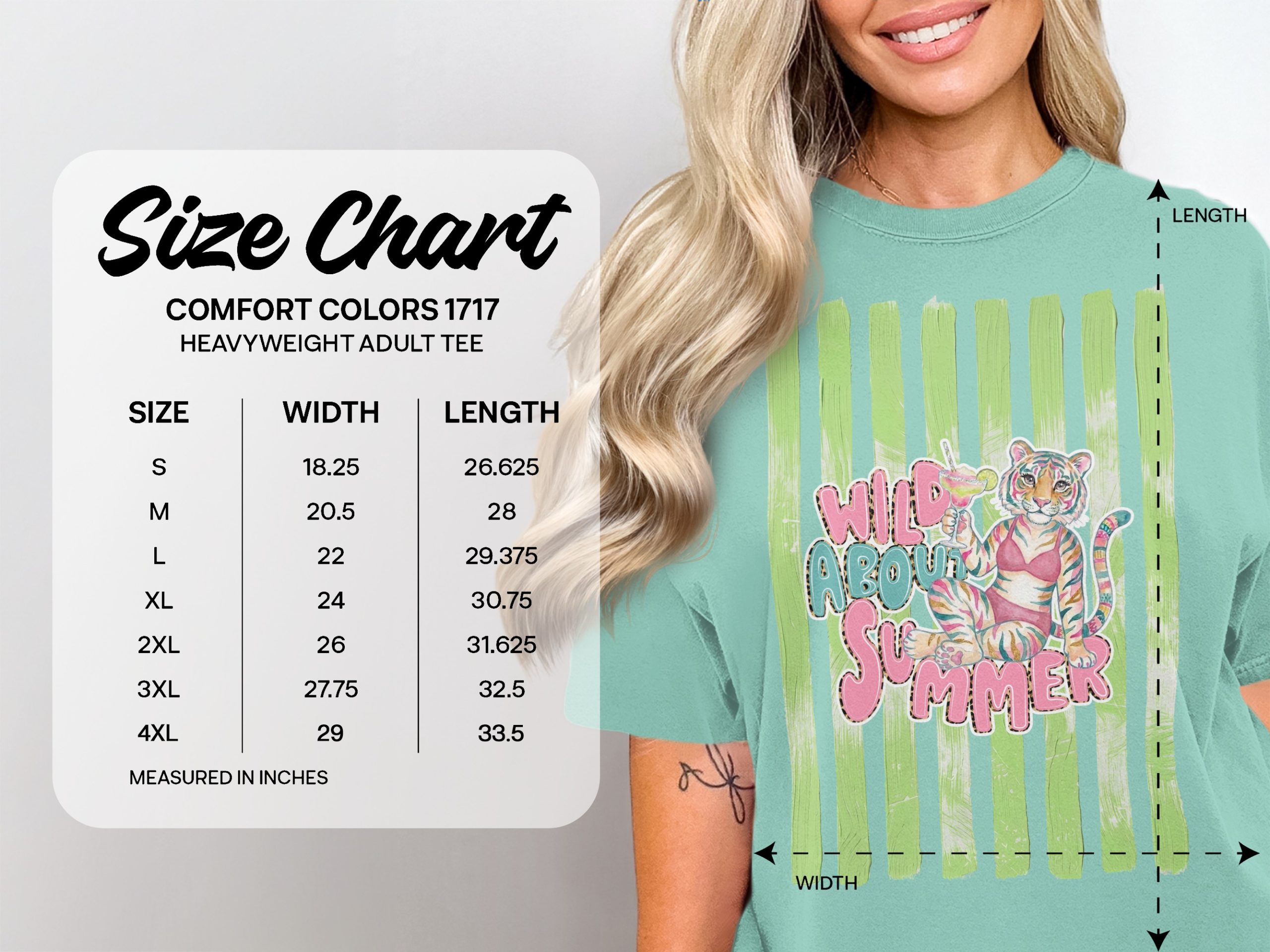 Comfort Colors® Wild About Summer T-shirt, Retro Tiger Beach Tee, Fun Vacation Shirt for Her, Y2K Aesthetic Summer Gift - Image 5