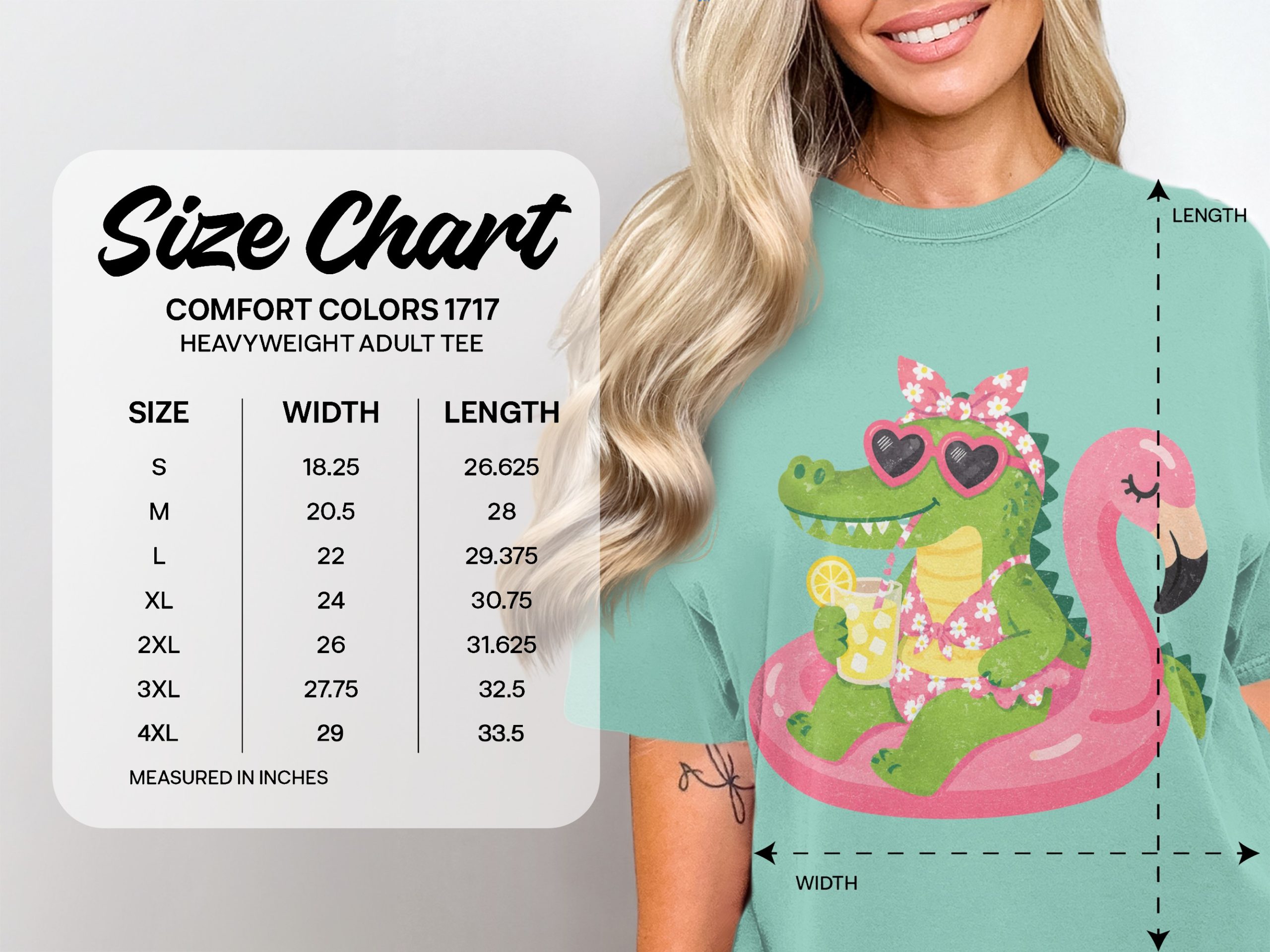 Relaxing Alligator Flamingo Float Summer T-Shirt - Image 4