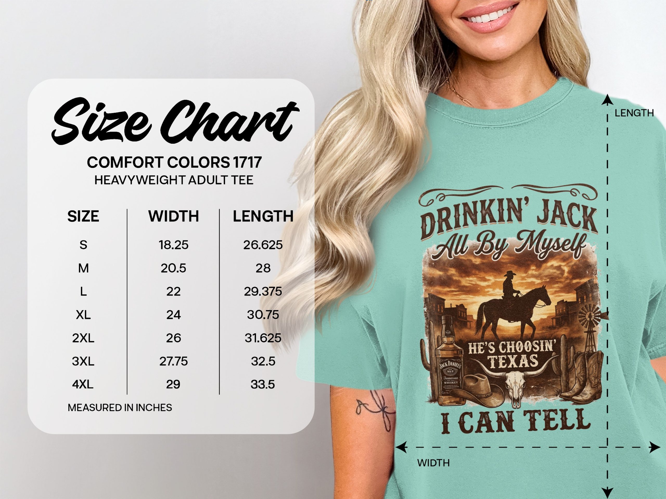Western Cowboy Texas T-Shirt | Rustic Country Style Graphic Tee for Men & Women | Whiskey Bottle & Bull Skull Design - Image 6