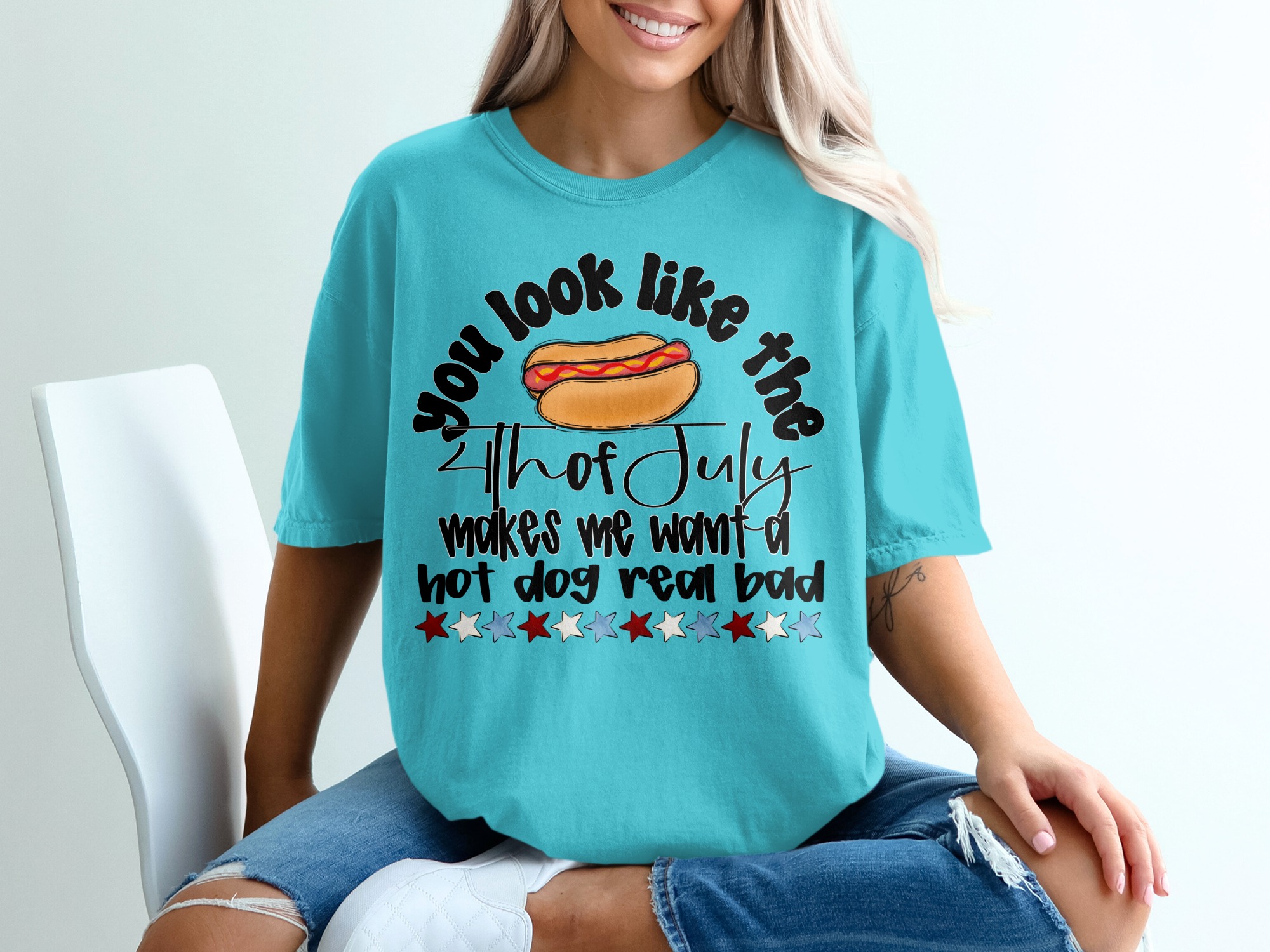 Funny 4th of July Hot Dog T-Shirt | Patriotic Summer Tee with Meme Quote | Independence Day BBQ Party Gift Shirt | Humorous Foodie Top - Image 9