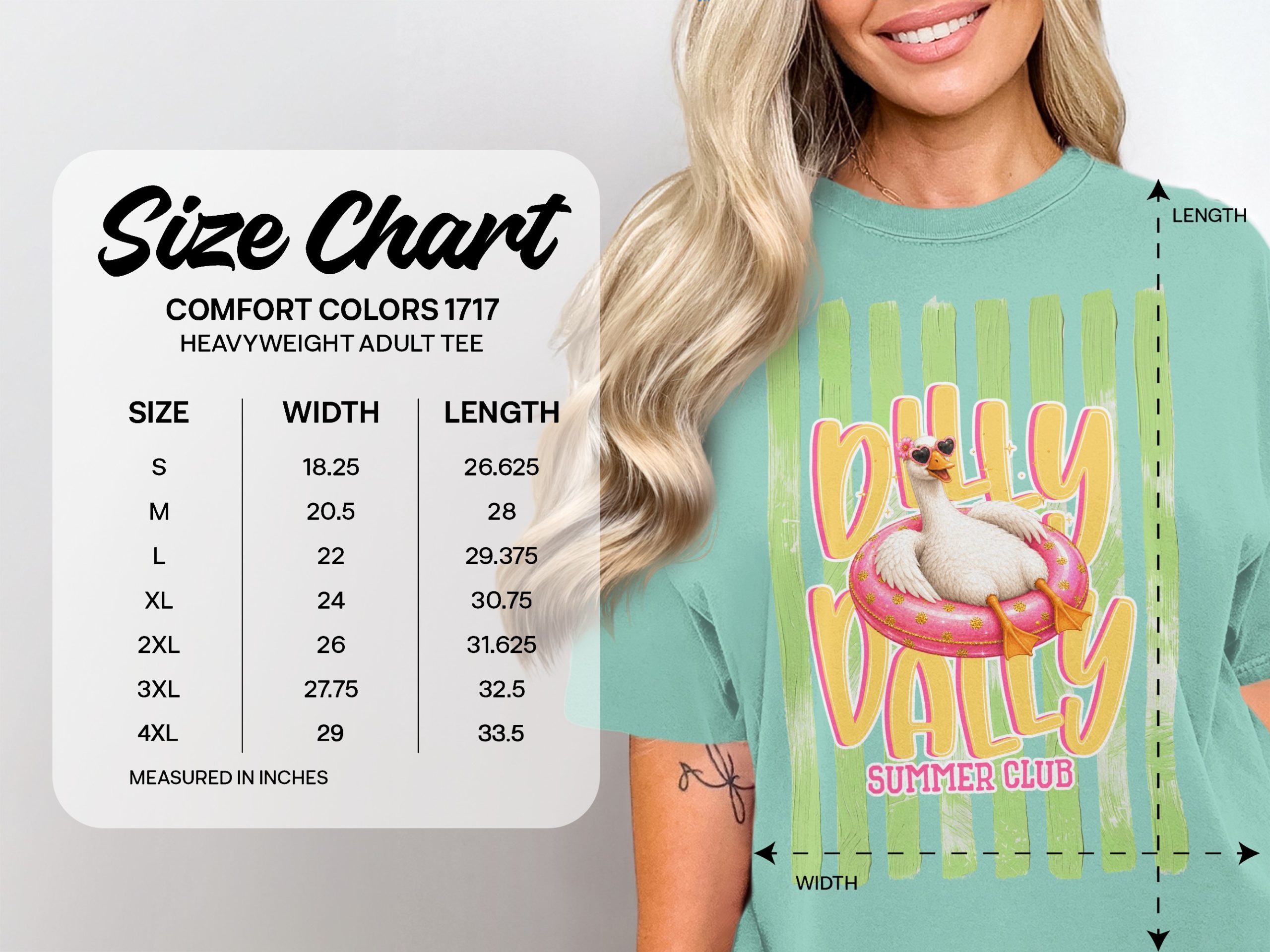 Comfort Colors® Billy Vally Summer Club T-Shirt, Cool Duck Vacation Tee, Retro Summer Shirt, Preppy Beach Vibe Graphic Tee, Fun Quirky Gift - Image 5