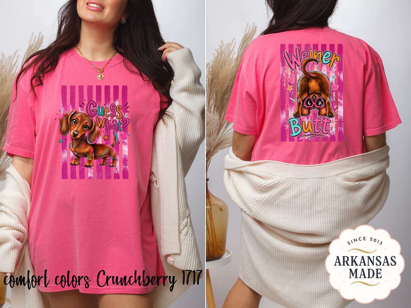 Dachshund T-Shirt, Comfort Colors ® Wiener Dog Shirt, Guess What Colorful Puppy Tee, Cute Dog Mom Gift, Vibrant Pet Lover Apparel, Playful - Image 4
