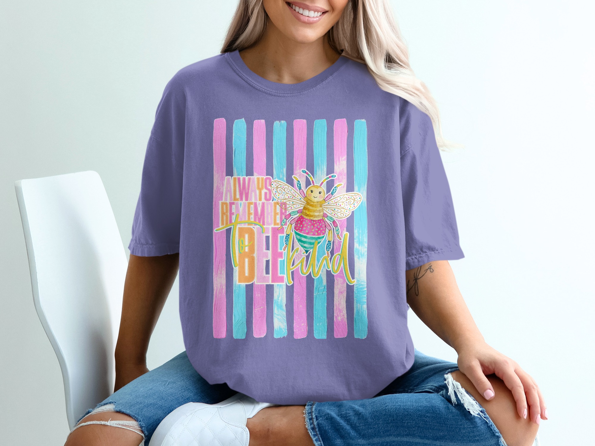 Comfort Colors ® Always Remember to Bee Kind T-Shirt, Whimsical Bee Shirt, Positive Message Tee, Bright Inspirational Gift, Teacher Kindness - Image 13
