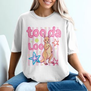 Too Da Loo Kangaroo Comfort Colors ® T-Shirt, Cute Animal Graphic Tee, Whimsical Retro Style Top, Playful Farewell Shirt for Her, Fun