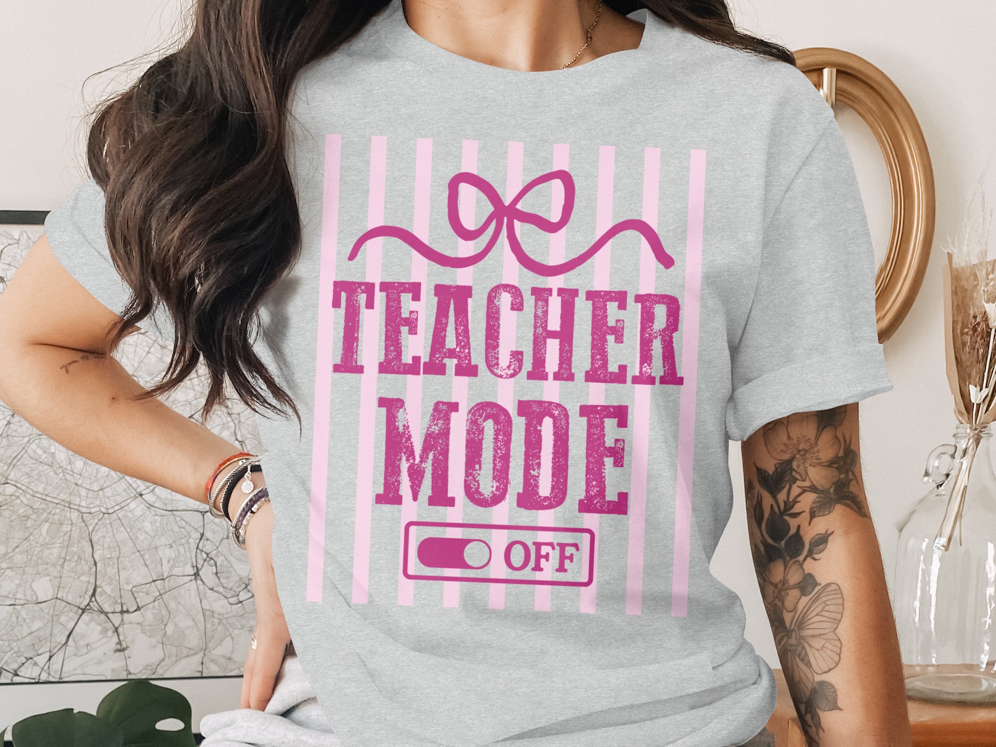 Teacher Mode OFF T-Shirt, End of School Year Tee, Funny Teacher Vacation Gift, Relaxed Educator Shirt, Teacher Appreciation Week Top, Summer - Image 2