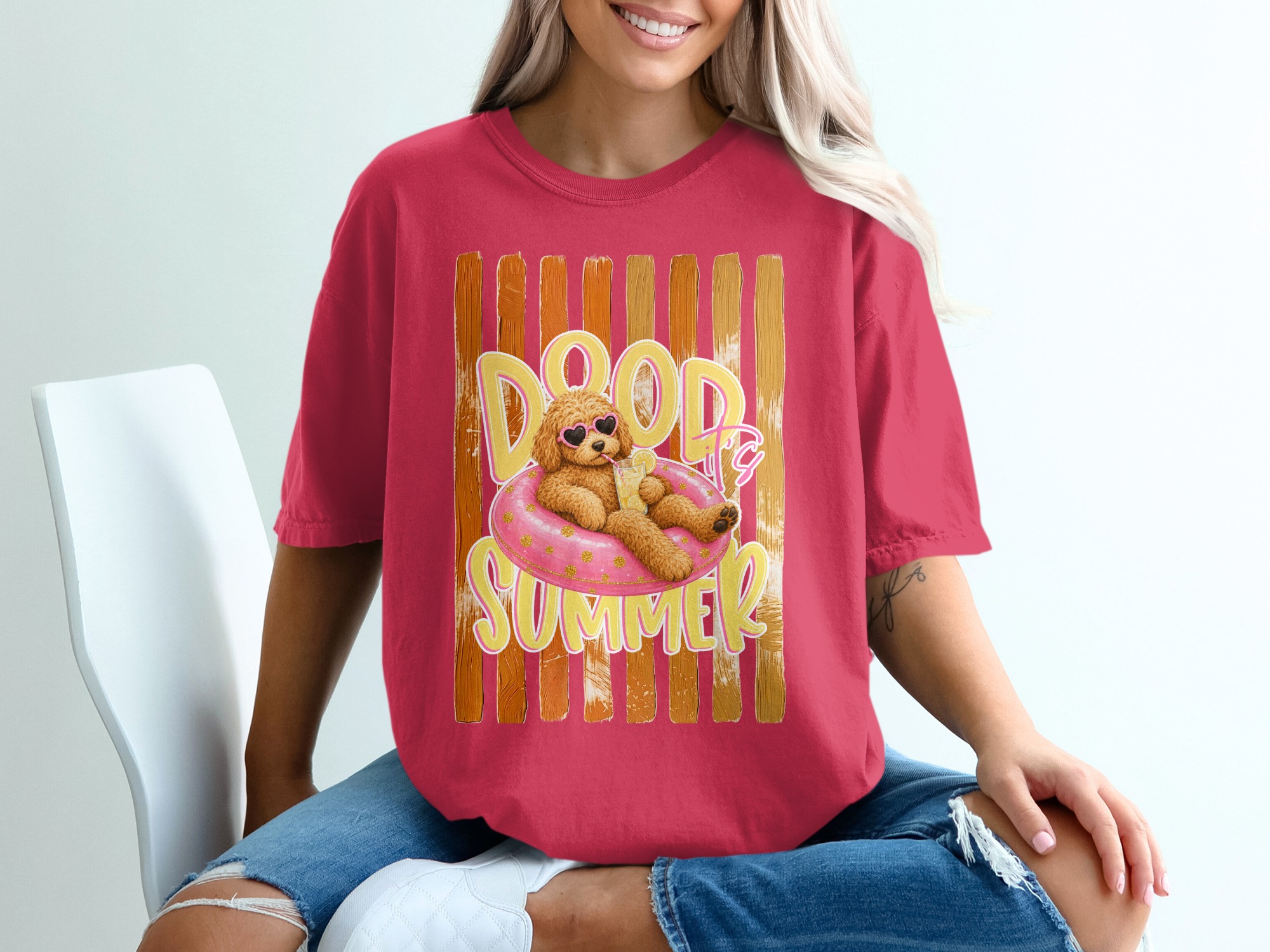 Comfort Colors® Doodle Summer T-Shirt, Dog Lover Tee, Goldendoodle Gift, Cute Pet Owner Vacation Shirt, Funny Summer Vibe, Puppy Mom Present - Image 14