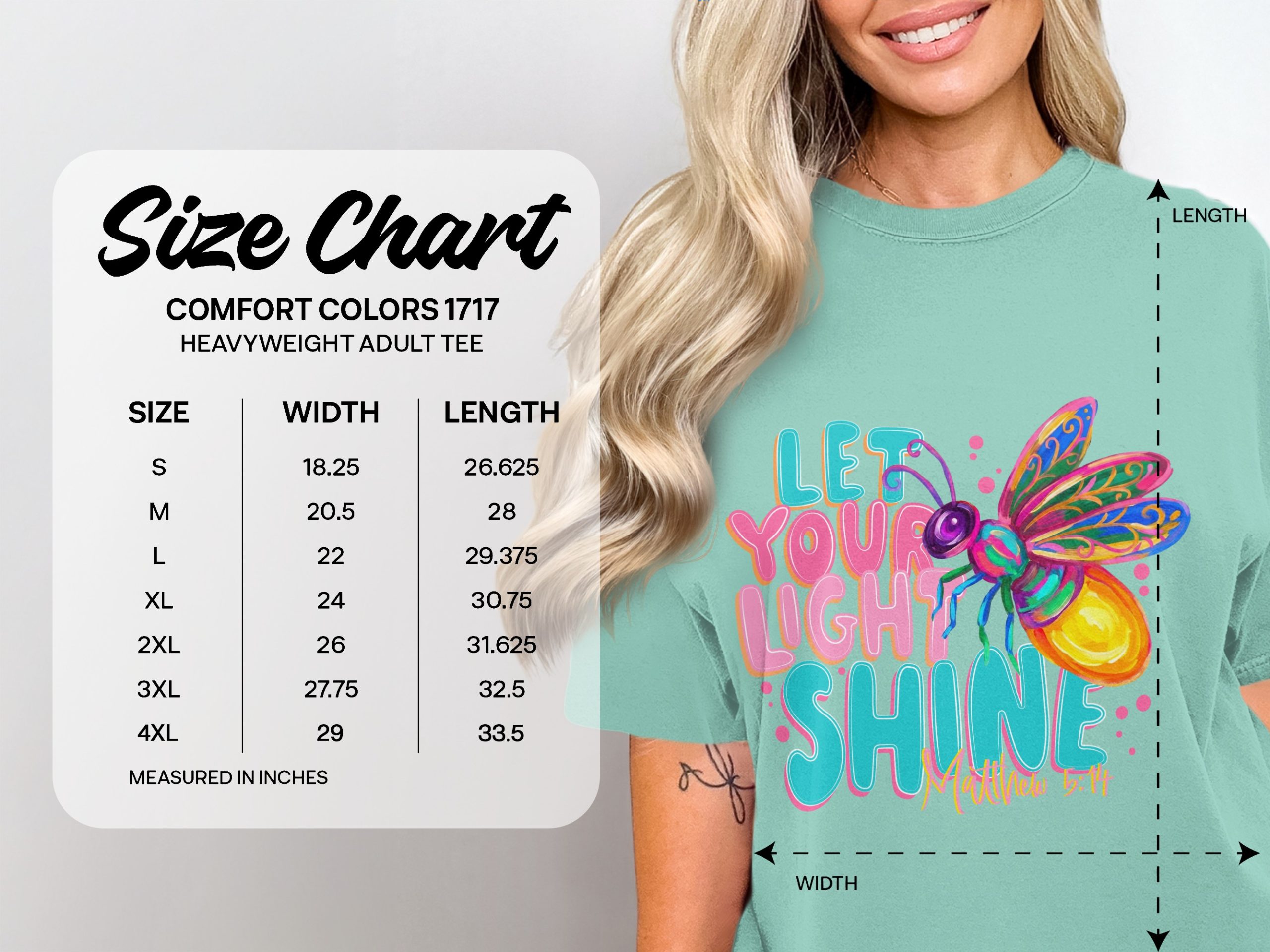 Let Your Light Shine T-Shirt, Matthew 5:14 Firefly Christian Tee, Inspirational Faith Religious Scripture Gift, Colorful Women's Top - Image 6