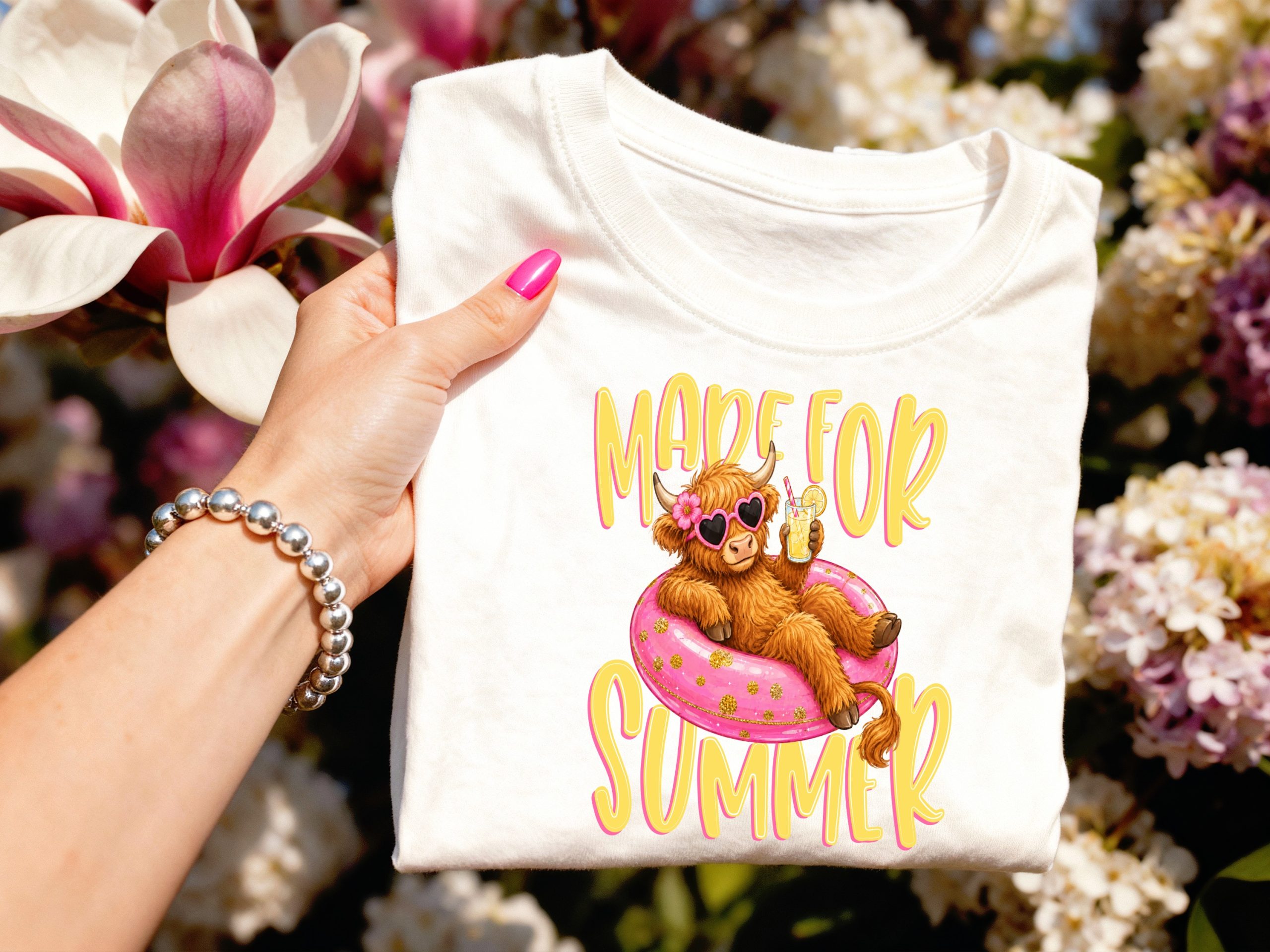 Highland Cow T-Shirt, Cute Made For Summer Tee, Fluffy Cow Vacation Shirt, Funny Beach Trip Gift, Animal Lover Farm Lover Tee - Image 3