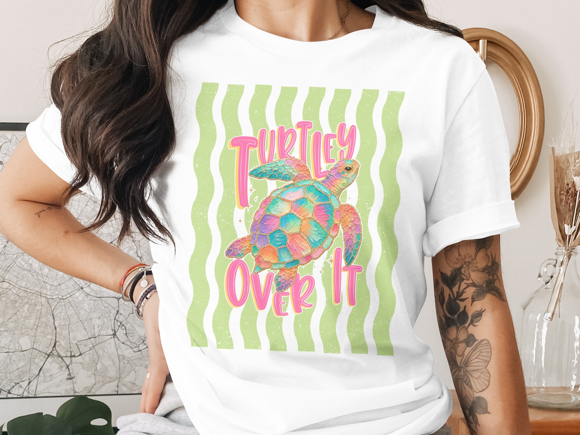 Comfort Colors® Turtley Over It T-Shirt, Funny Sea Turtle Pun Tee, Cute Coastal Beach Shirt, Ocean Lover Gift for Her, Summer Vacation Top
