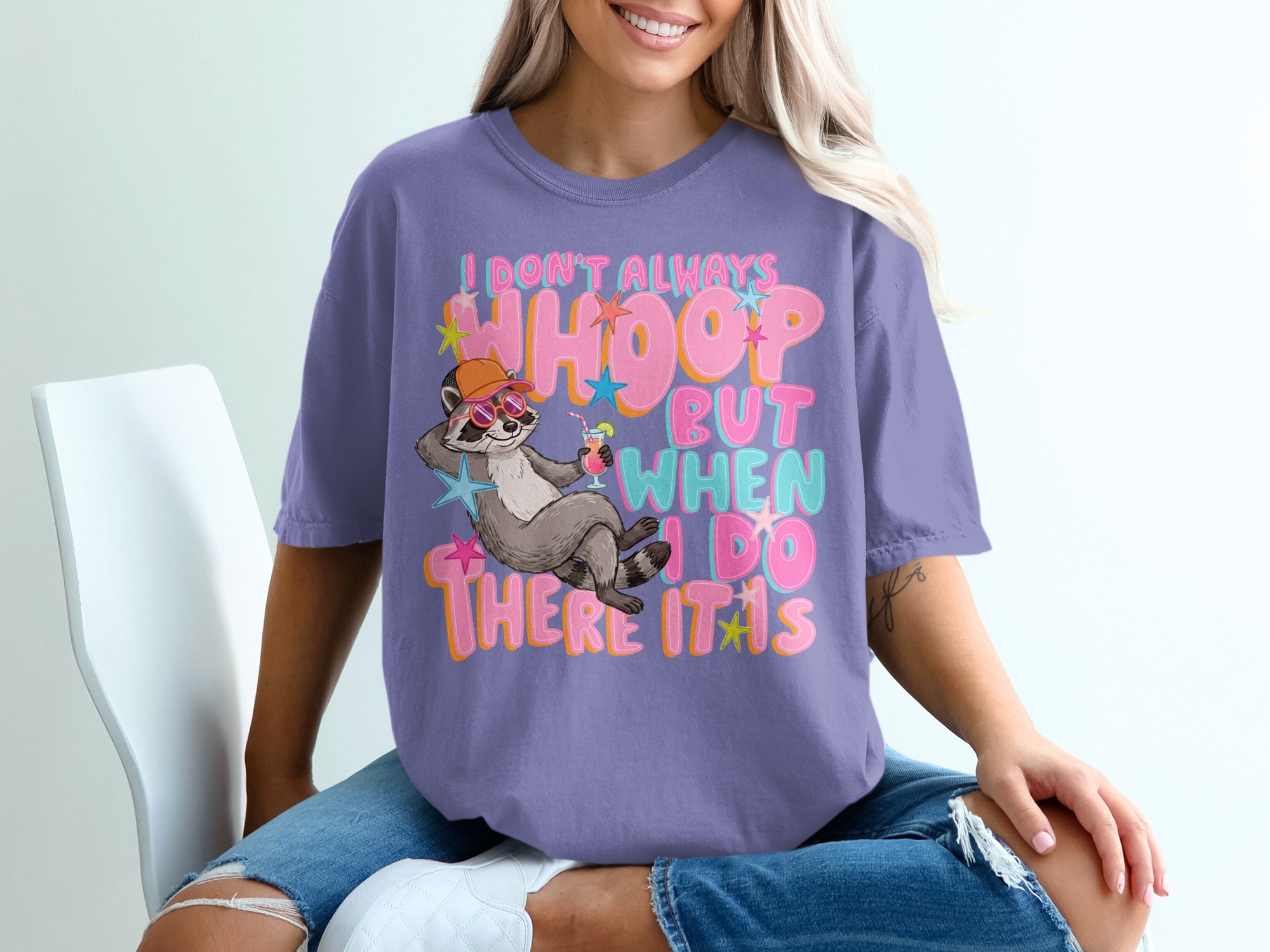 I Don't Always Whoop T-Shirt, Funny Raccoon Retro Party Tee, Girls Trip Vacation Shirt, Humorous Whoop It Up Gift for Her - Image 13