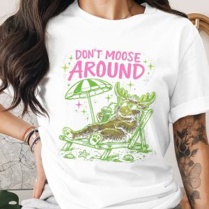Don't Moose Around Digital PNG, Funny Summer Vacation Moose Graphic, Beach Mode Animal Design, Humorous Trip Art Print Download