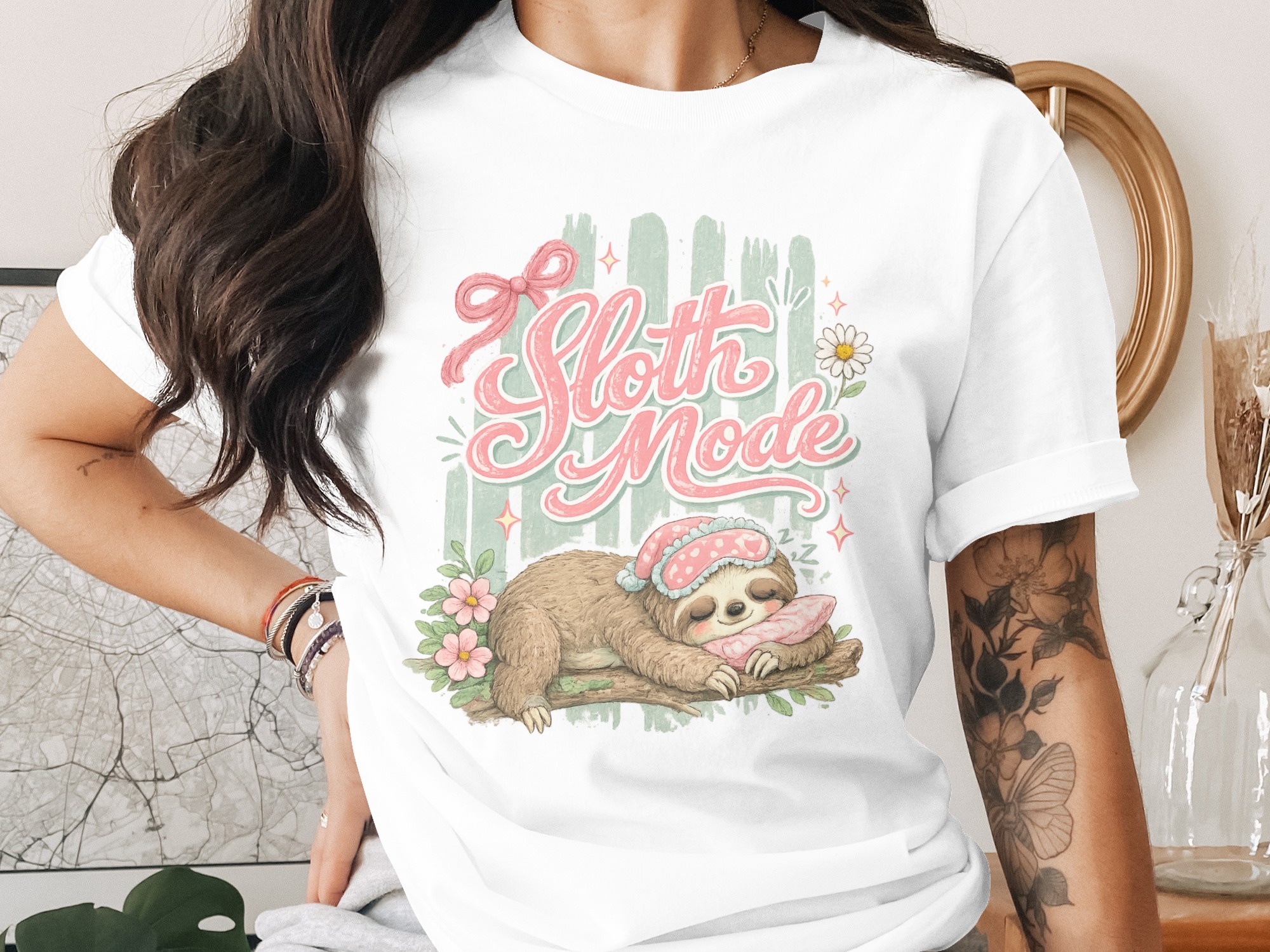 Sloth Mode Digital Design PNG | Cute Sleeping Sloth Graphic for Shirts & Crafts | Cozy Lazy Day Animal Art Download | Relax Vibe Digital