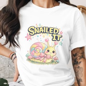 SNAILED IT Kawaii Snail Digital PNG, Pastel Rainbow Cute Snail Design, Funny Motivation Achieved Gift for Students Teachers Sublimation File