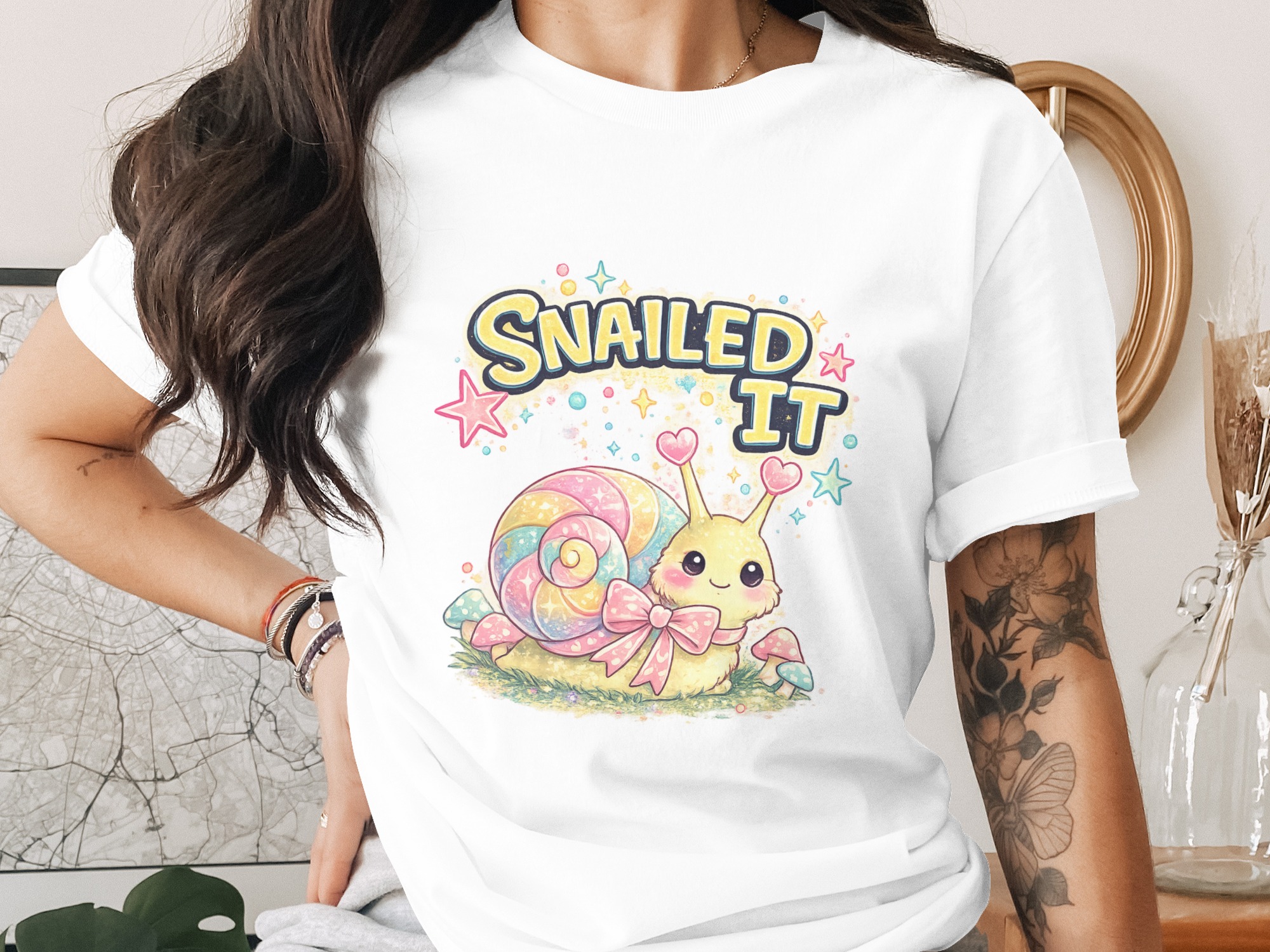 SNAILED IT Kawaii Snail Digital PNG, Pastel Rainbow Cute Snail Design, Funny Motivation Achieved Gift for Students Teachers Sublimation File