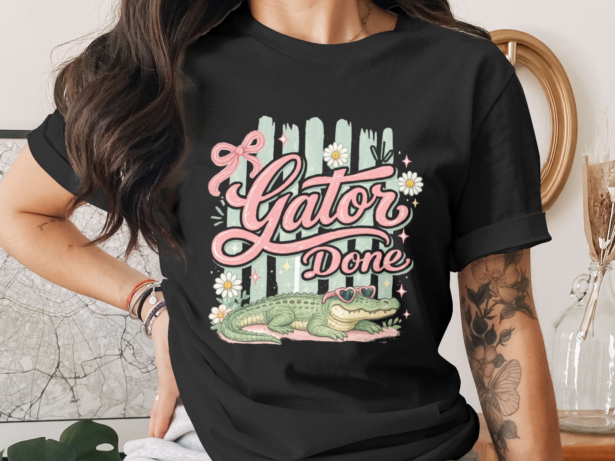 Gator Done PNG Digital Download, Cute Alligator Retro Y2K Design, Southern Preppy Gift for Her, Funny Graduation Tee Sublimation Digital - Image 2