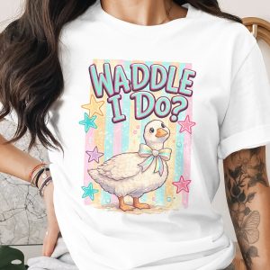 Waddle I Do Duck PNG Digital Download Cute Goose Pun Art Design Pastel Kawaii Whimsical Bird Graphic File for T-shirts and Gifts