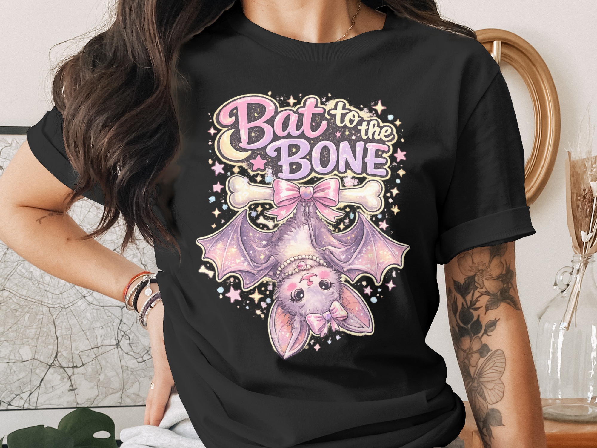 Bat to the Bone PNG Digital Design File - Spooky Cute Pastel Goth Bat Clipart for Halloween Crafts & Kawaii Aesthetic Projects, Unique - Image 2