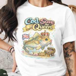 Cod Save the Queen PNG Digital File, Funny British Fish Graphic, Cute UK Royal Design for Sublimation & Crafts, Instant Download