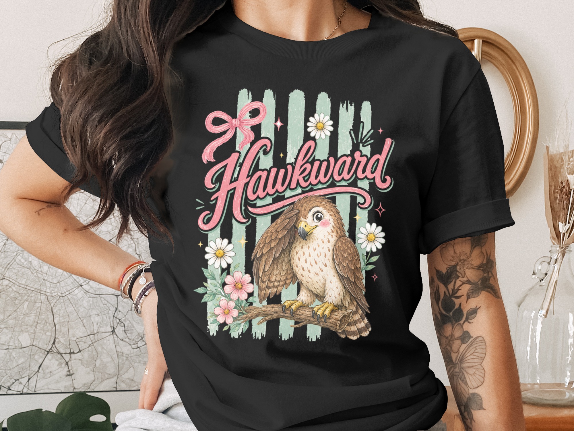 Hawkwward Digital PNG Cute Hawk Sublimation Design Awkward Bird Funny Nature Art Whimsical Animal Clipart Cottagecore Graphic - Image 2