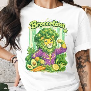Broccolion Digital PNG, Strong Lion Broccoli Art, Healthy Eating Fitness Illustration, Vegan Kids Food Motivation Gift