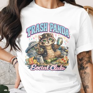 Trash Panda Social Club Digital PNG, Edgy Raccoon Graphic, Funny Animal Design Download, Retro Party Vibe Art for Apparel & Gifts