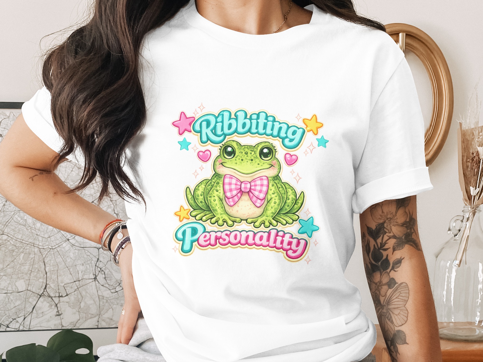 Cute Kawaii Frog Ribbiting Personality Digital PNG Art, Whimsical Amphibian Graphic, Cheerful Frog Lover Gift Download