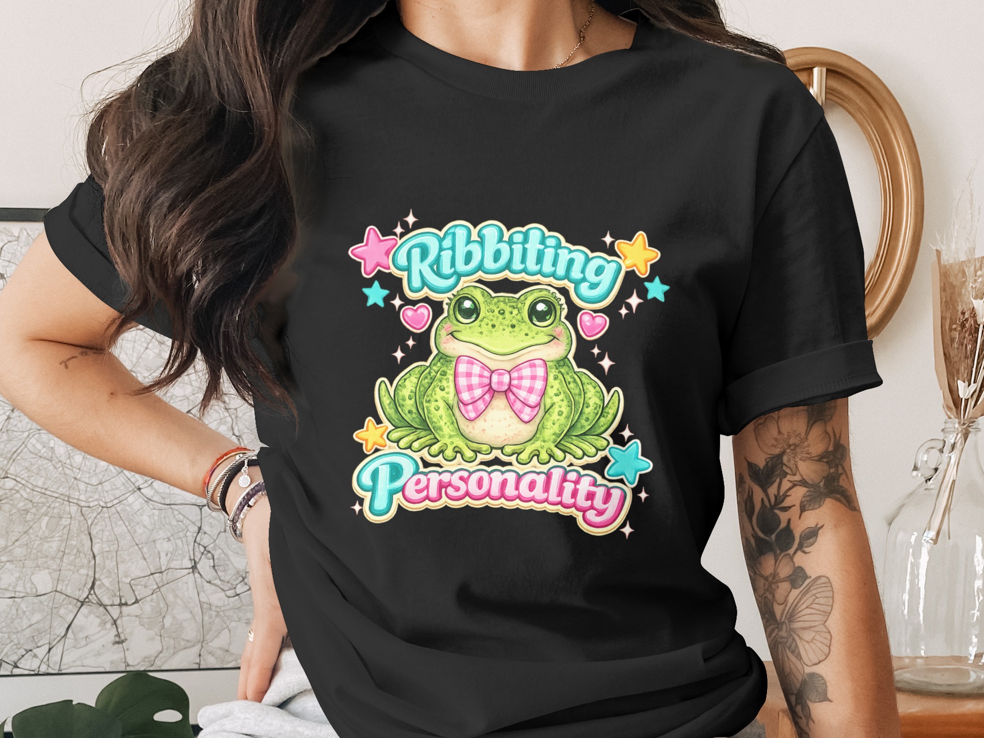Cute Kawaii Frog Ribbiting Personality Digital PNG Art, Whimsical Amphibian Graphic, Cheerful Frog Lover Gift Download - Image 2
