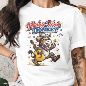 Honky Tonk Donkey PNG, Country Music Digital Download, Patriotic 4th of July Western Design, Beer Guitar Americana File