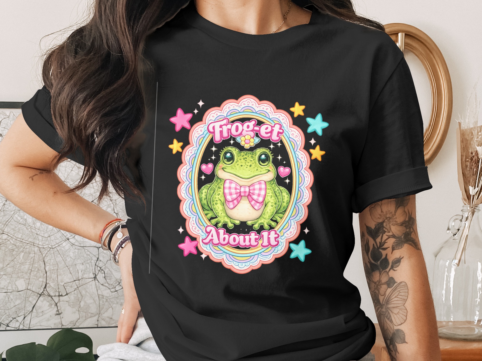 Frog-et About It Cute Frog PNG Digital Download | Kawaii Toad Lover Art, Whimsical Cottagecore Aesthetic, Funny Quote Design File - Image 2