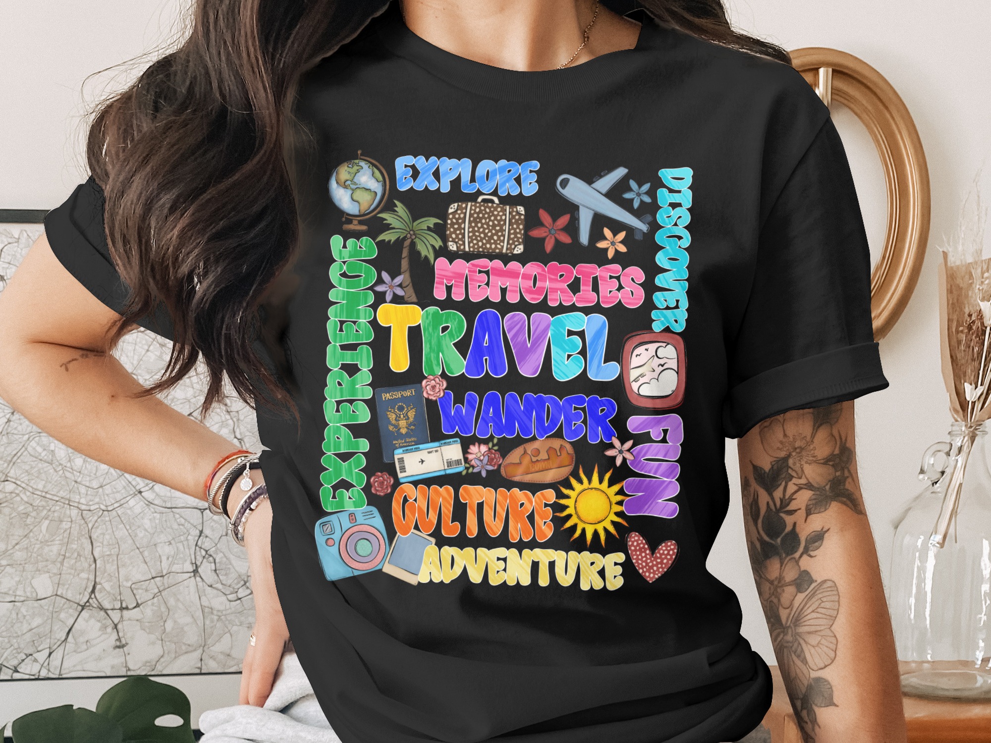 Travel Wanderlust PNG Digital Download, Explore Discover Fun Adventure Sublimation Clipart Shirt Design File - Image 2