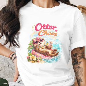 Otter Chaos Digital Design, Cute Summer Vacation Otter PNG, Tropical Beach Animal Graphic, Kawaii Fun Art for Gifts