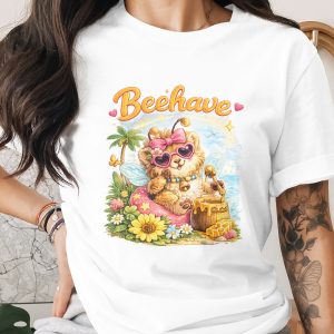 Beehave Cute Bee Honey Bear Digital Download PNG, Kawaii Summer Sublimation Design, Funny Honey Graphic for Kids & Teachers