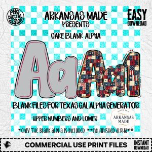 Cake Blank Alpha PNGs for Texas Gal Alpha Generator | Digital Blank Letters, Sublimation Font, Custom Design Files for Crafts