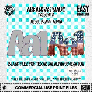 Diesel Blank Alpha PNGs for Texas Gal Alpha Generator - Digital Download Capital Letter A-Z Number 0-9 & Symbols Custom Crafting Files