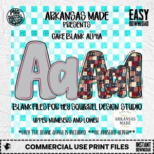 CAKE BLANK ALPHA Hey Squirrel Design Studio Files - Chunky Bubble Letters Digital Alpha PNGs for Sublimation & Crafting