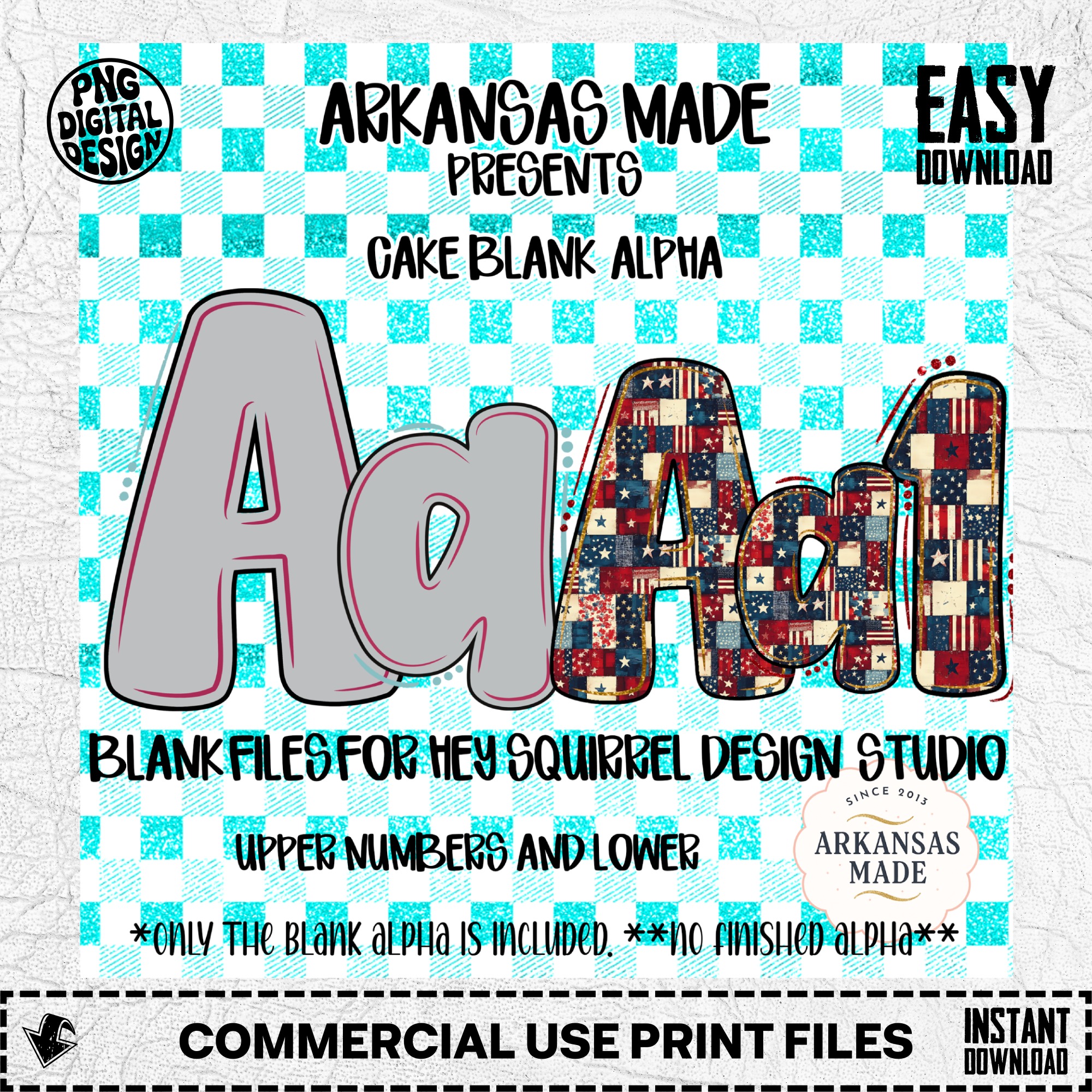 CAKE BLANK ALPHA Hey Squirrel Design Studio Files - Chunky Bubble Letters Digital Alpha PNGs for Sublimation & Crafting