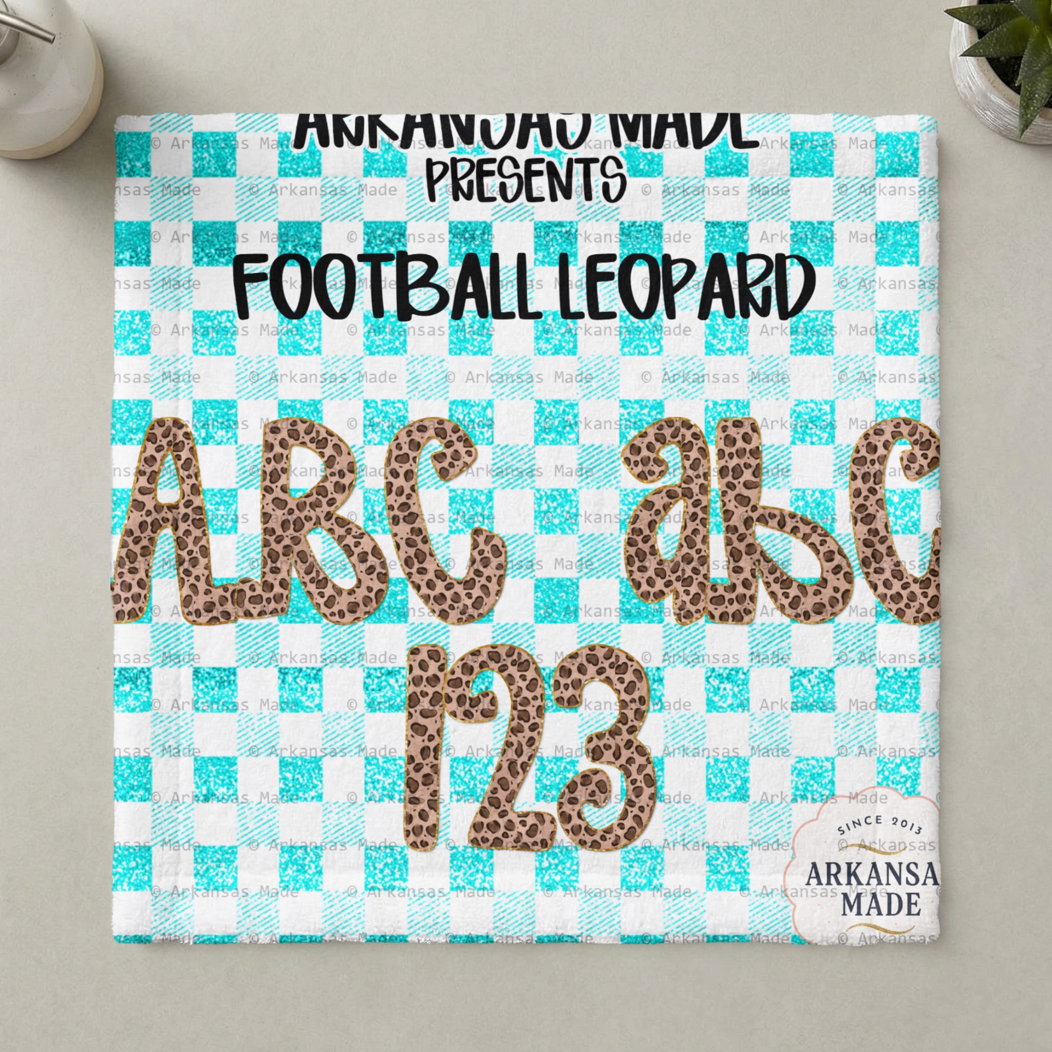 Leopard Print Alphabet PNG, Football Leopard Digital Alpha PNGs, Full Animal Print Font & Numbers for Game Day Crafts, Commercial Use - Image 4