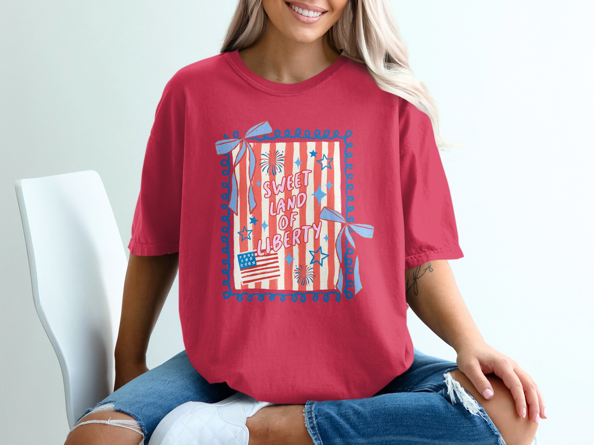 Sweet Land of Liberty T-Shirt, Patriotic American Flag Tee, Vintage Fourth of July USA Shirt, Independence Day Celebration Gift - Image 14